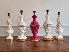 A 1960's Casa Pupo Manises Pink Ceramic Table Light