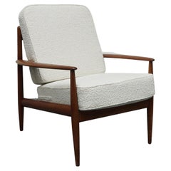 1960's Danish Easy Chair by Grete Jalk for France & Son Teak and Boucle