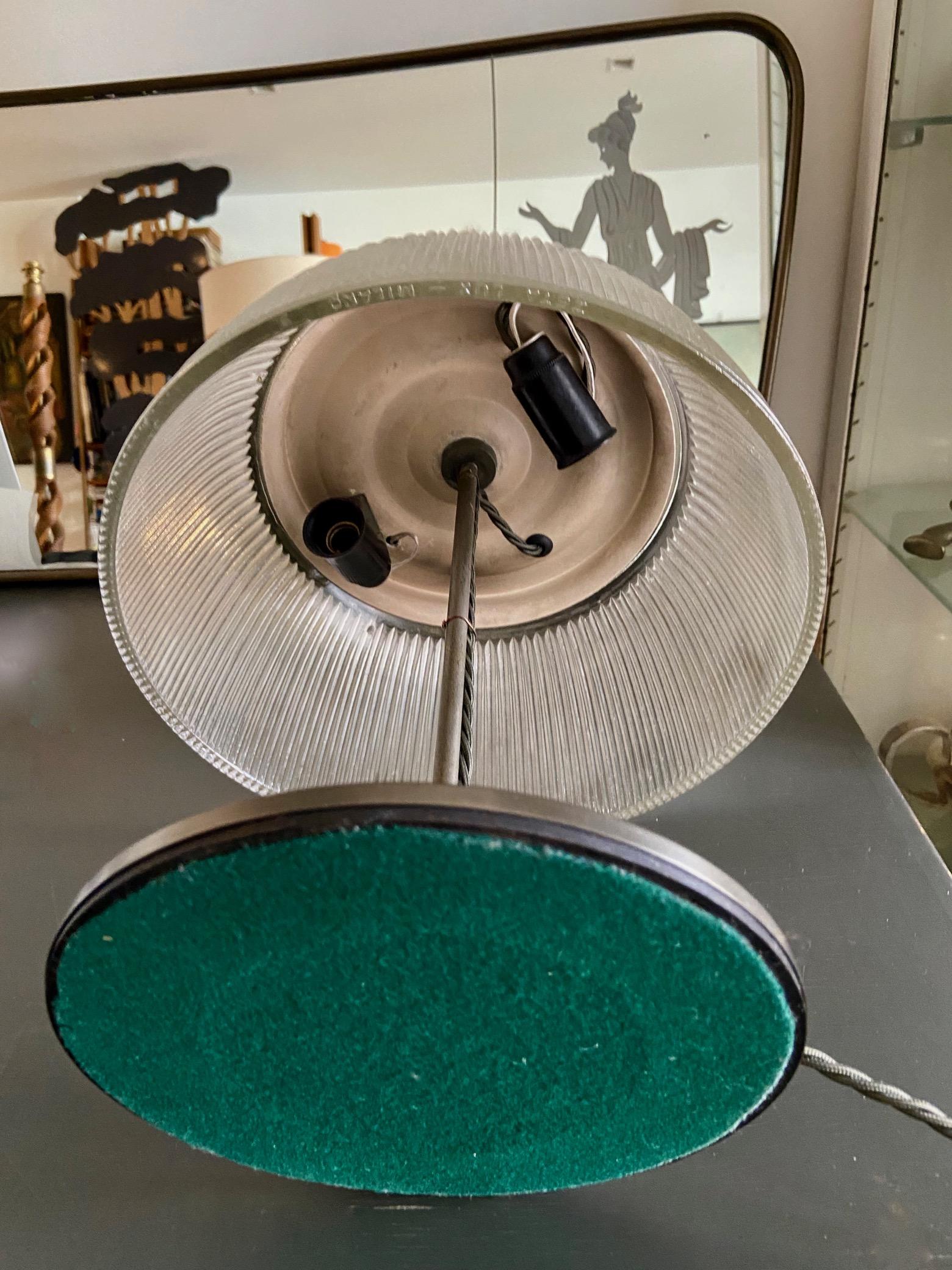 1960's Desk or Table Lamp, Metal and Glass, Attributed to Tito Agnoli for O-Luce 4