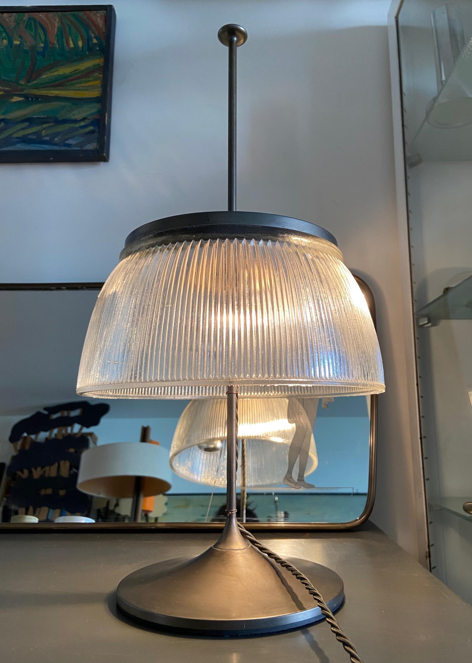 Mid-Century Modern 1960's Desk or Table Lamp, Metal and Glass, Attributed to Tito Agnoli for O-Luce