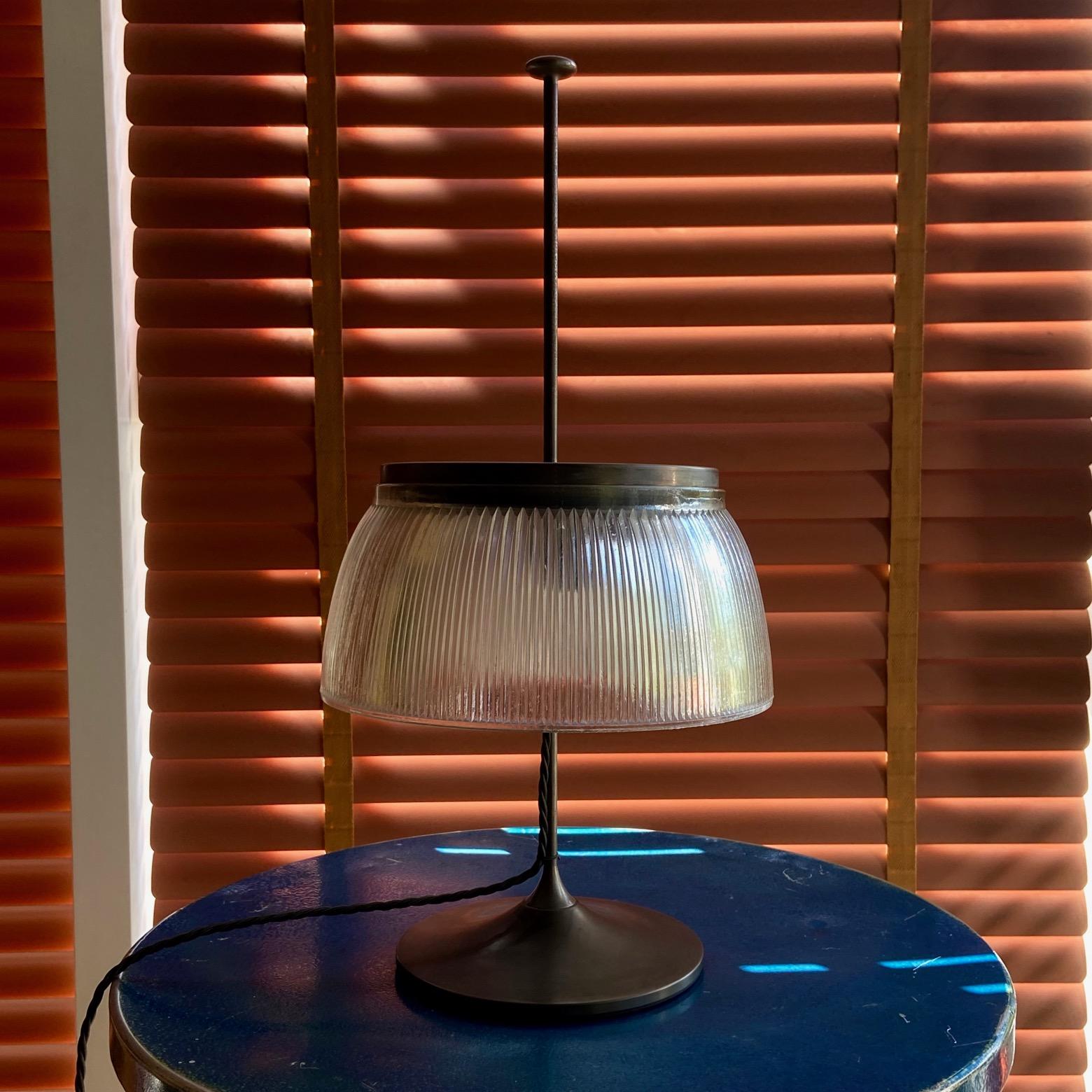 Italian 1960's Desk or Table Lamp, Metal and Glass, Attributed to Tito Agnoli for O-Luce