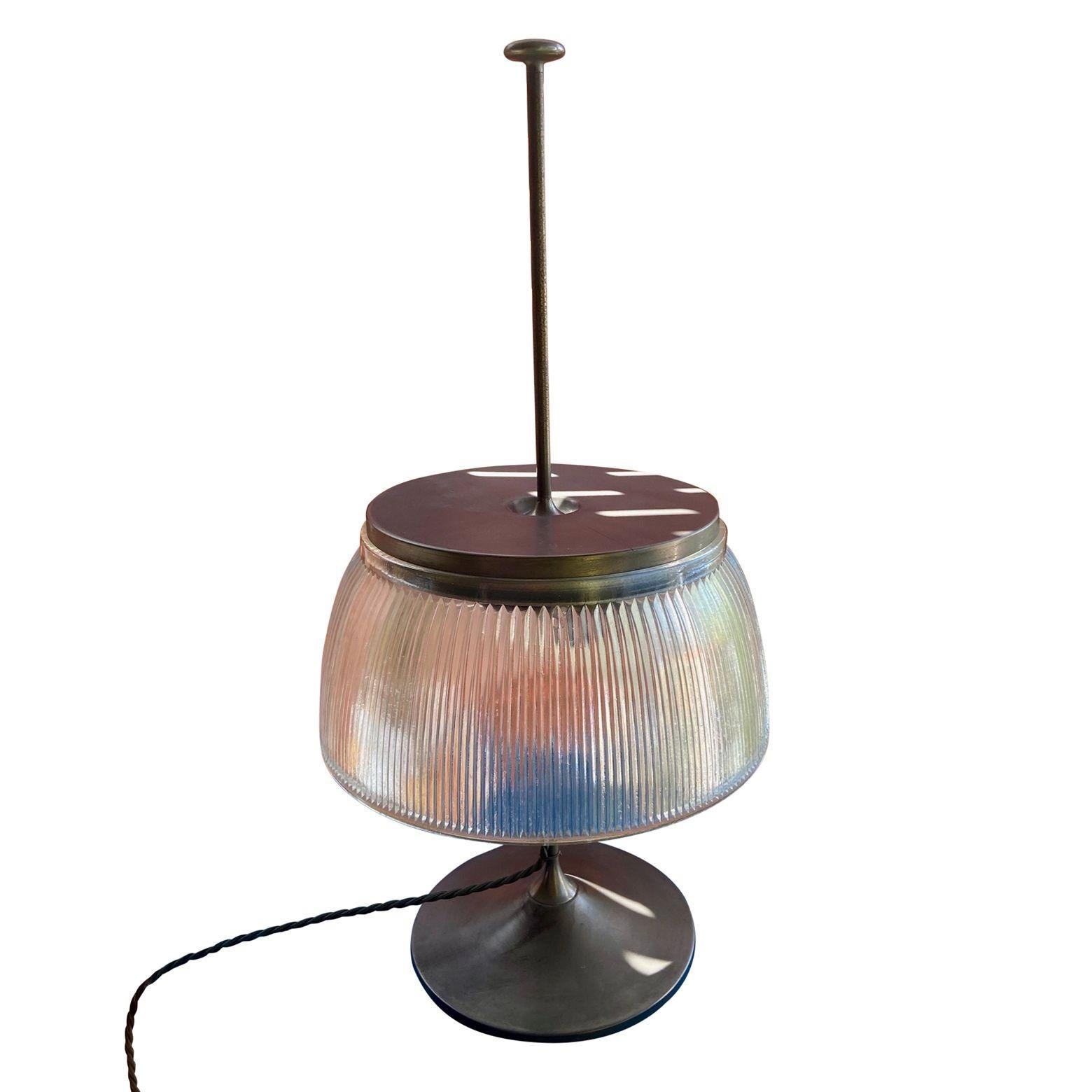 1960's Desk or Table Lamp, Metal and Glass, Attributed to Tito Agnoli for O-Luce 2