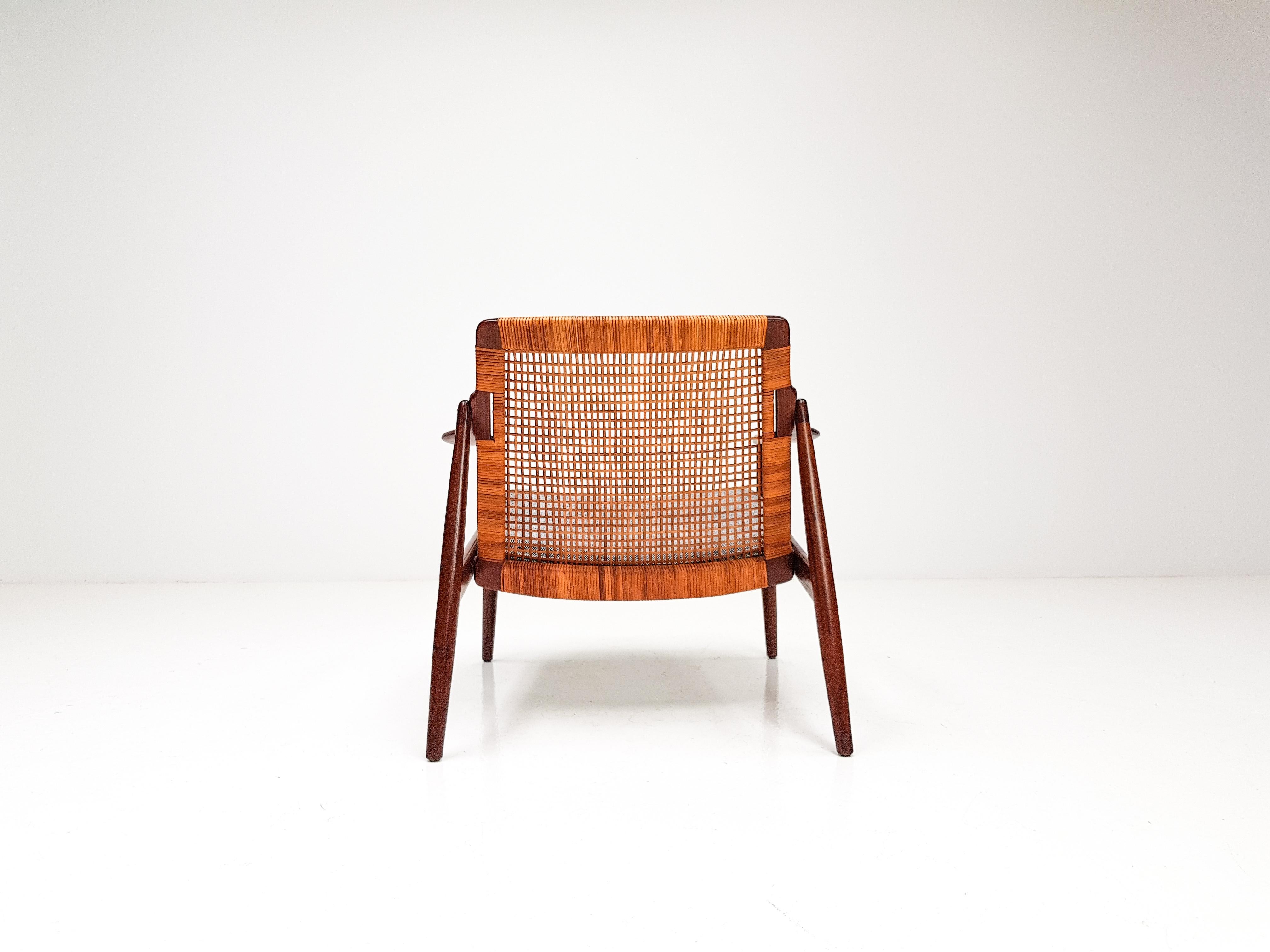 1960s Hartmut Lohmeyer Teak Easy Chair in Cane for Wilkhahn, Germany 4