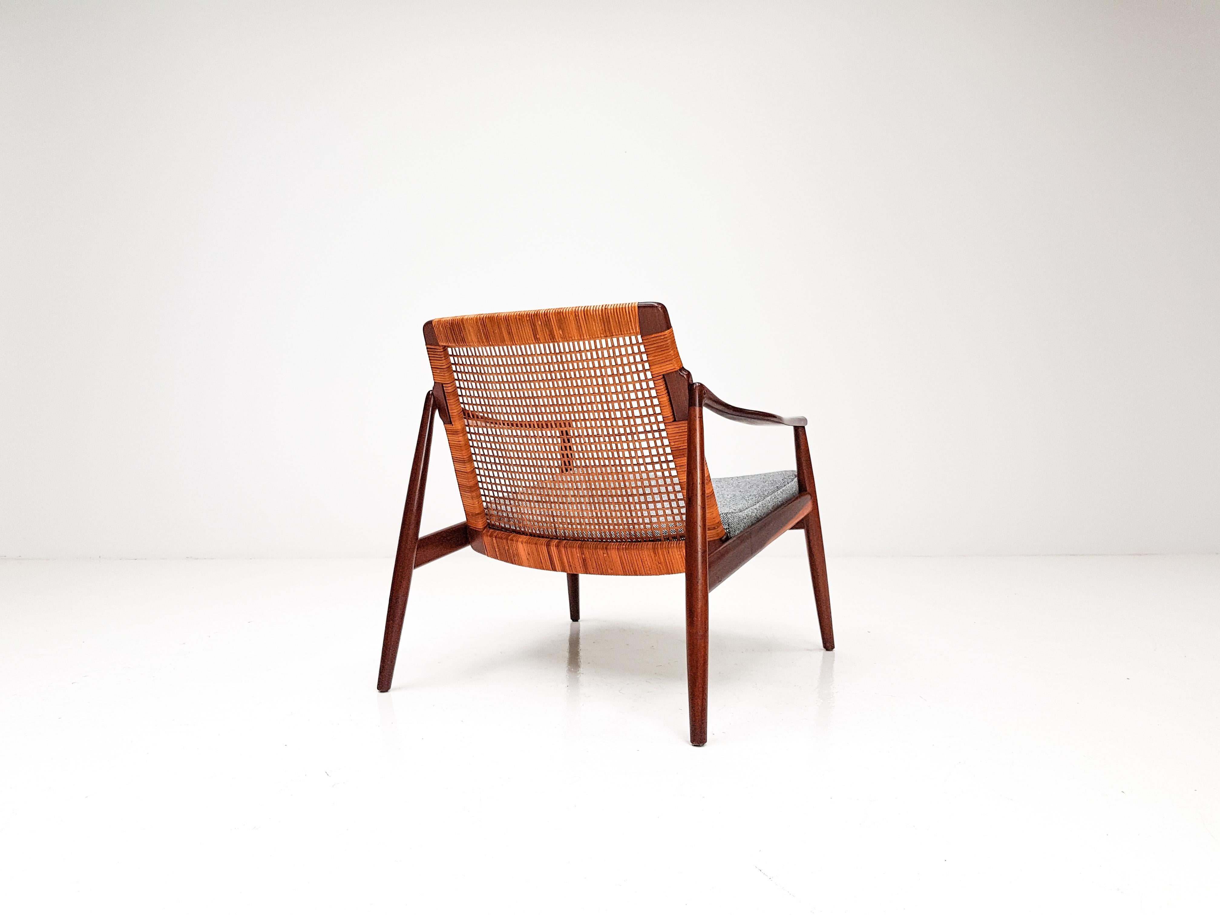 1960s Hartmut Lohmeyer Teak Easy Chair in Cane for Wilkhahn, Germany 5