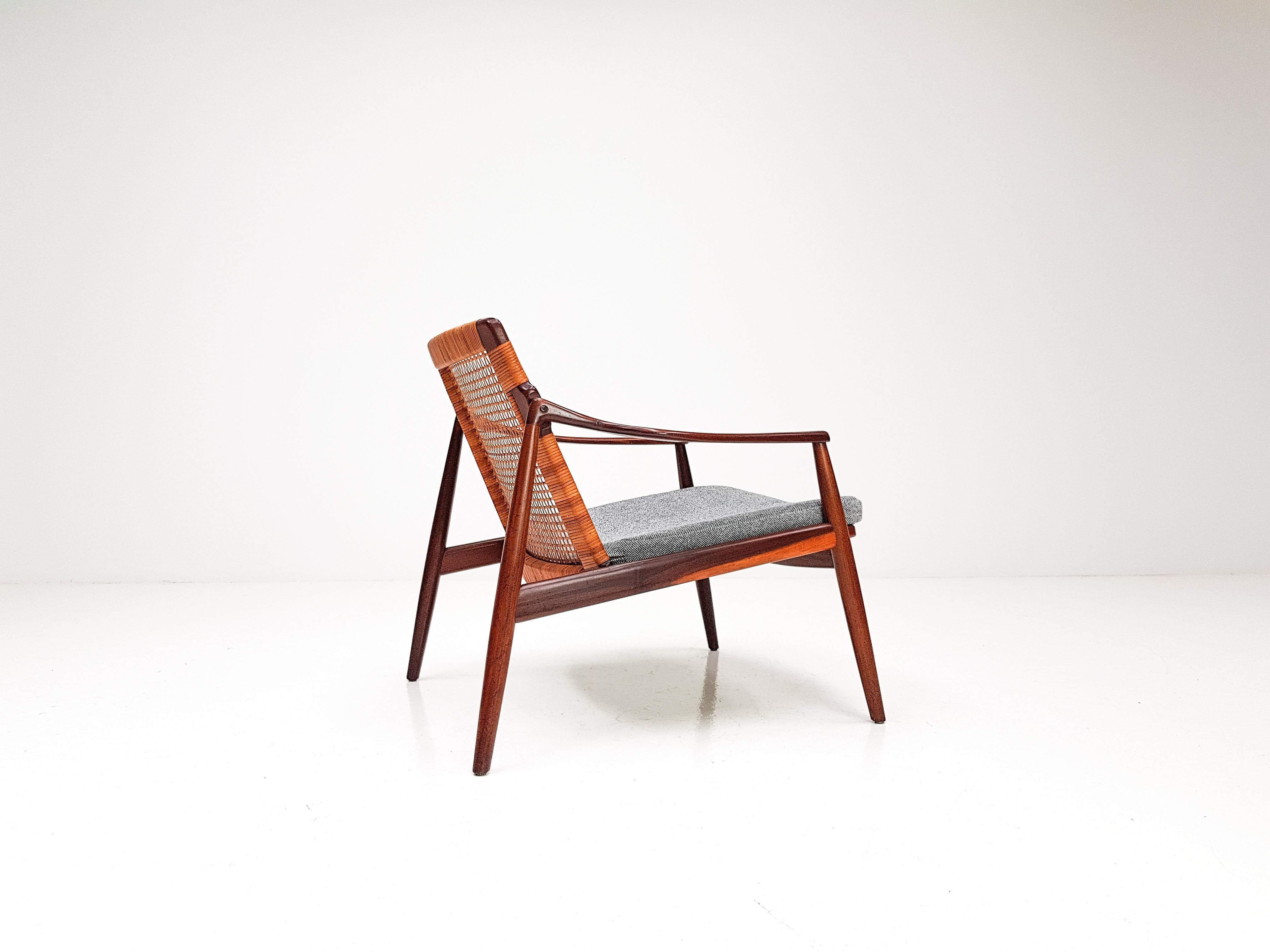 1960s Hartmut Lohmeyer Teak Easy Chair in Cane for Wilkhahn, Germany 6