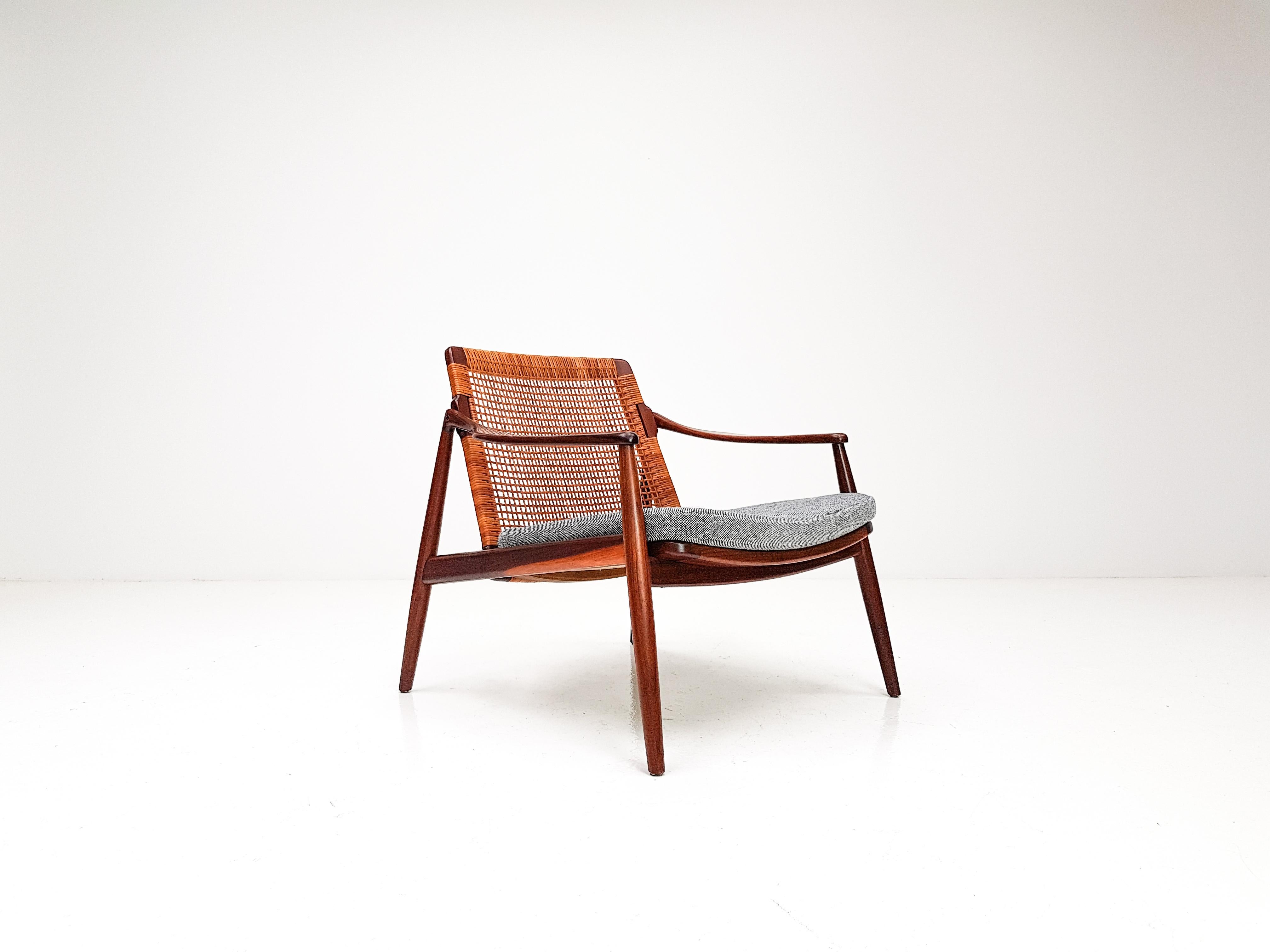 1960s Hartmut Lohmeyer Teak Easy Chair in Cane for Wilkhahn, Germany 8