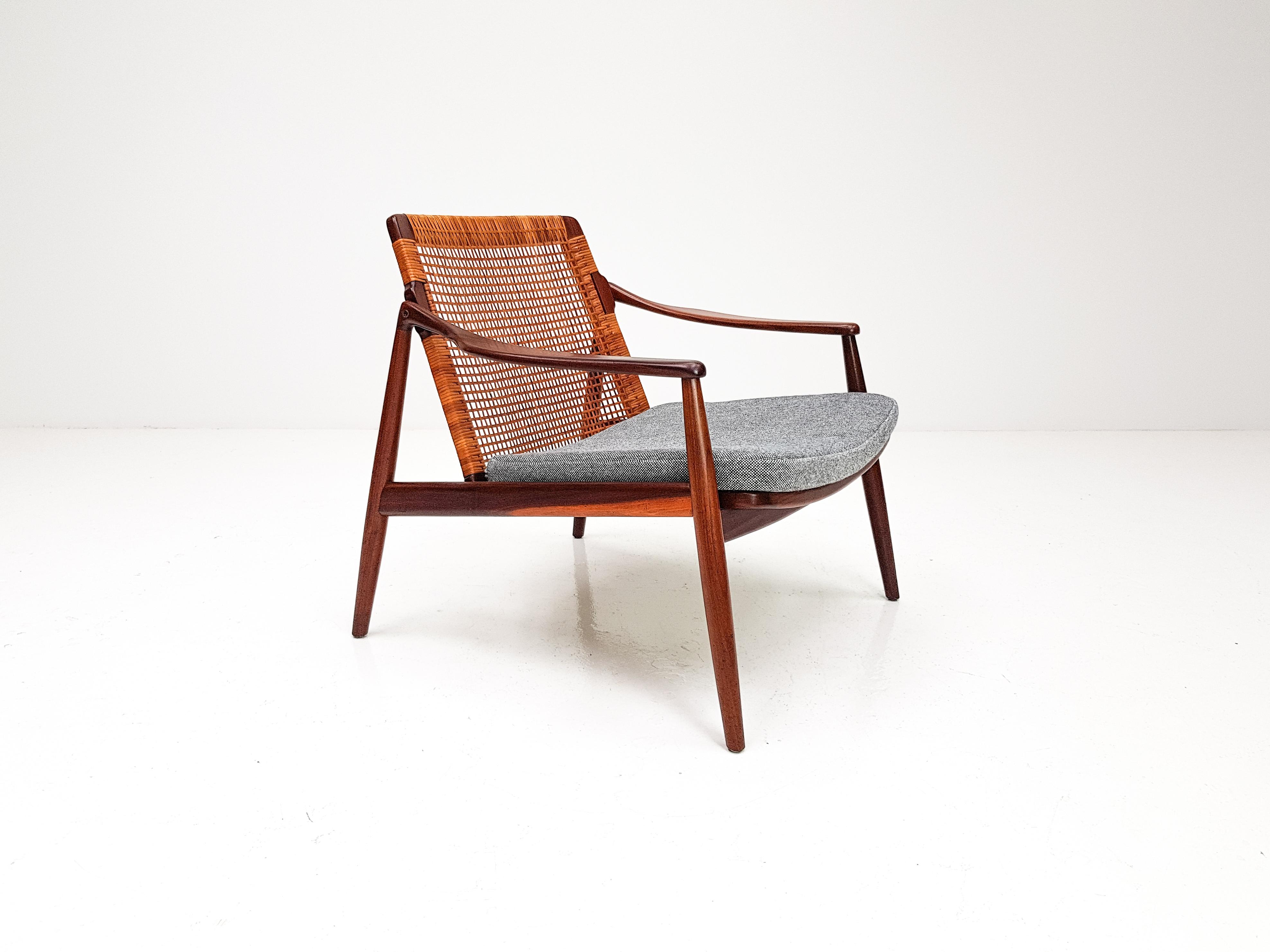 1960s Hartmut Lohmeyer Teak Easy Chair in Cane for Wilkhahn, Germany 9