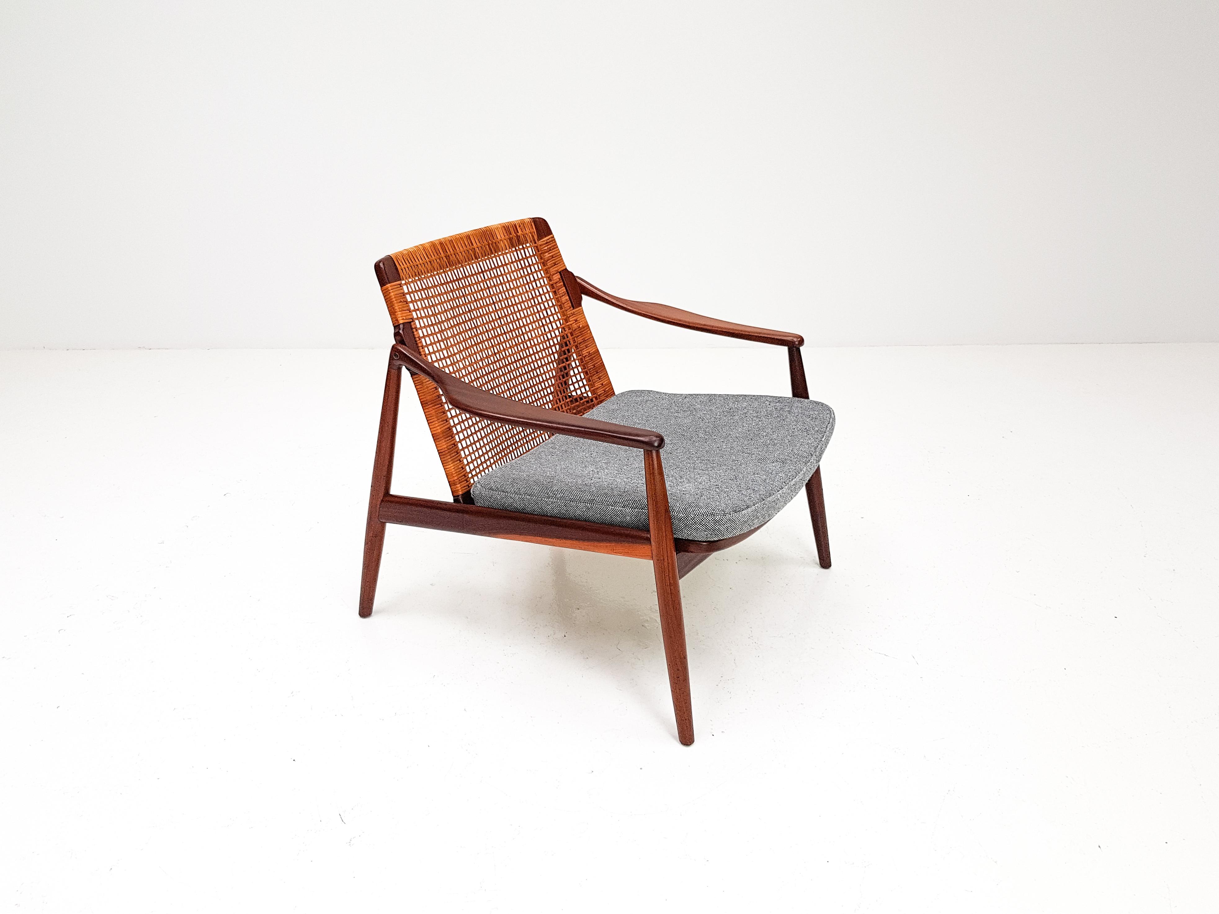 1960s Hartmut Lohmeyer Teak Easy Chair in Cane for Wilkhahn, Germany 10