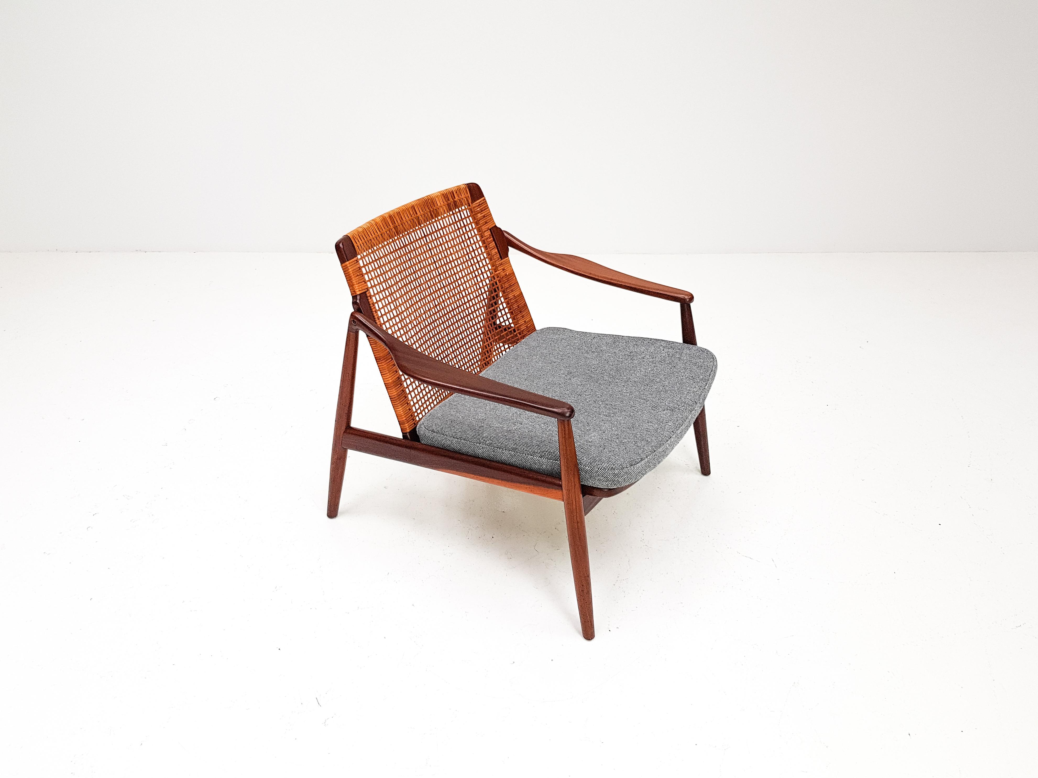 1960s Hartmut Lohmeyer Teak Easy Chair in Cane for Wilkhahn, Germany 11