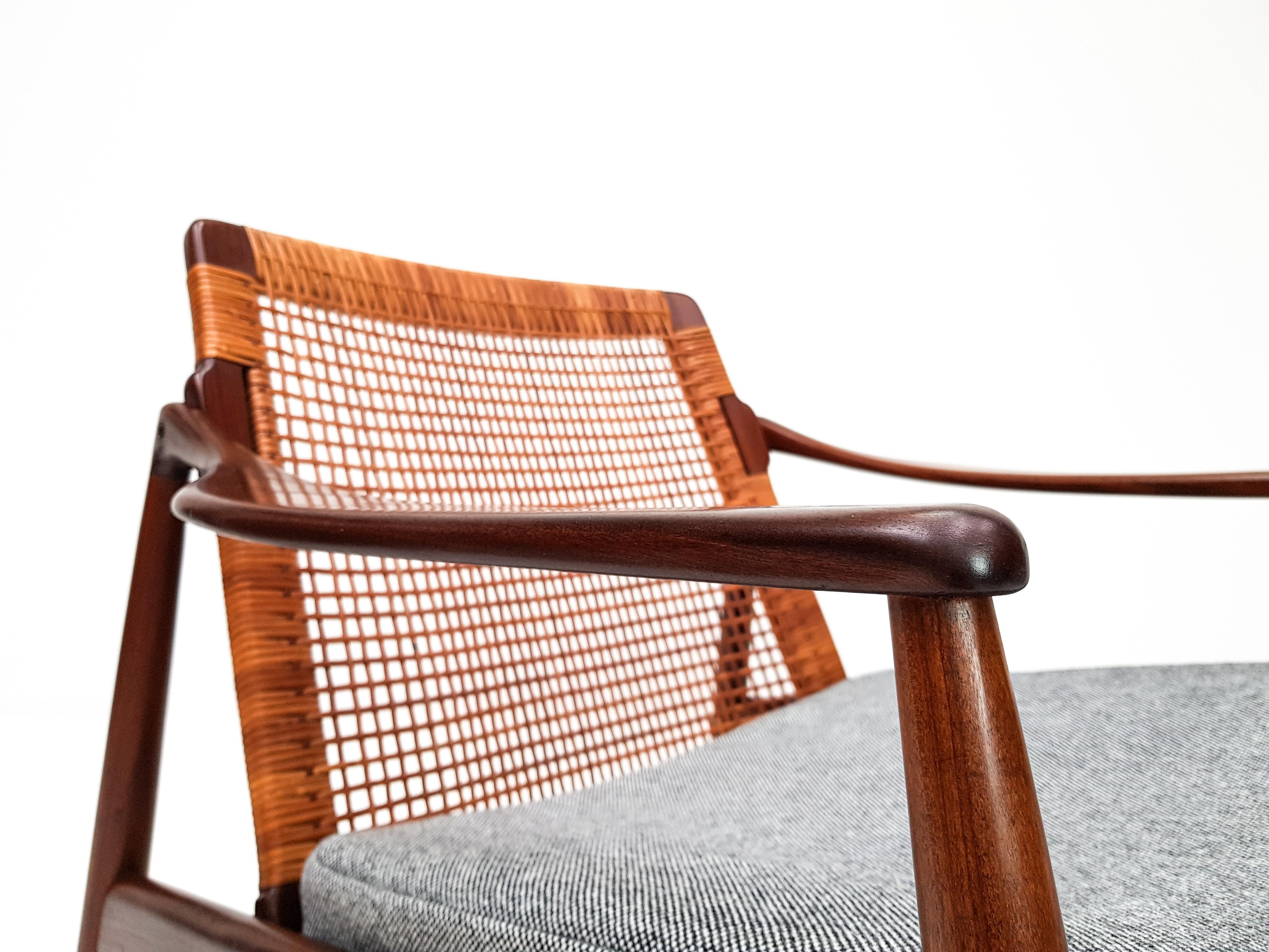 1960s Hartmut Lohmeyer Teak Easy Chair in Cane for Wilkhahn, Germany 13