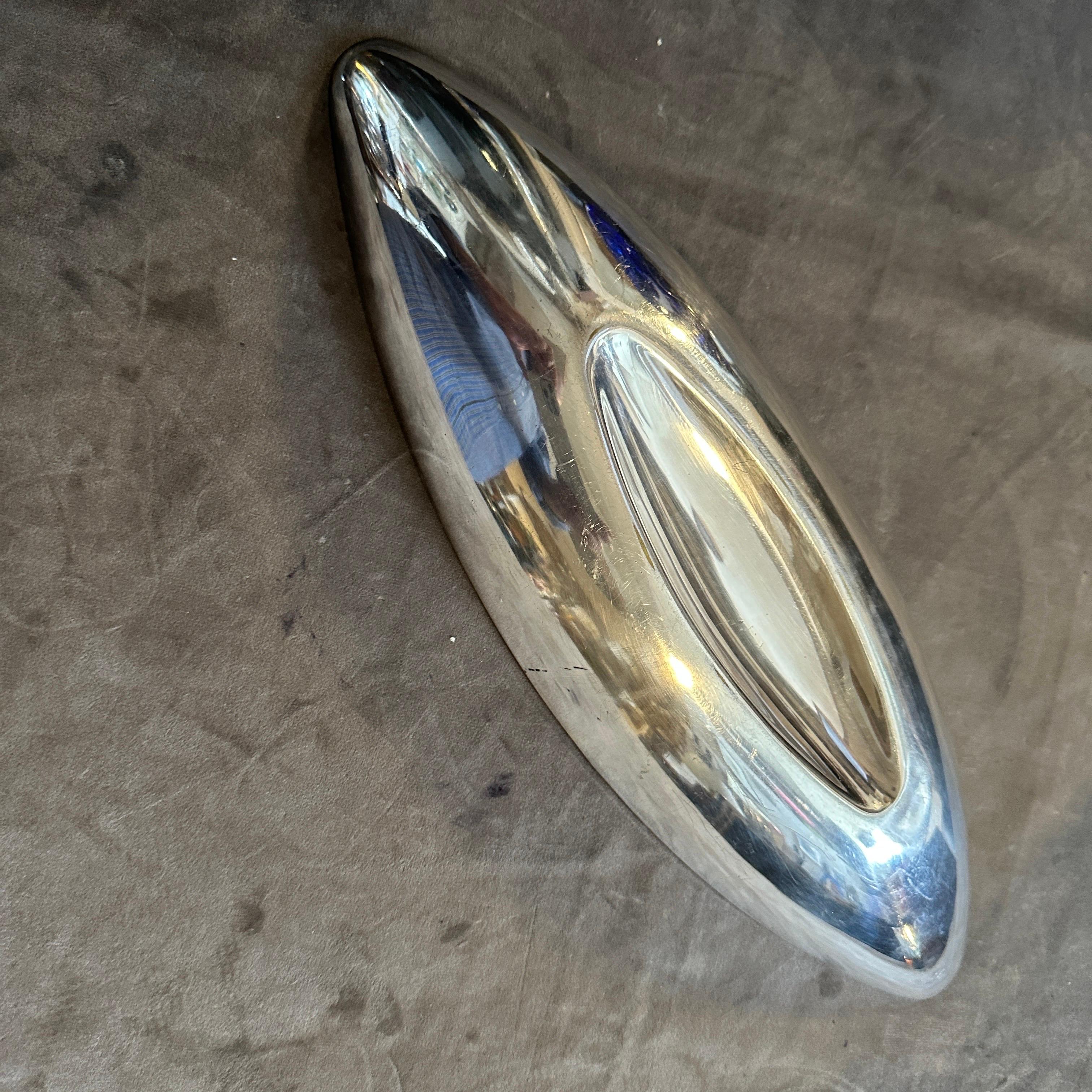 20th Century A 1960s Iconic Lino Sabattini for Christofle Minimalist Silver Plated Bowl For Sale