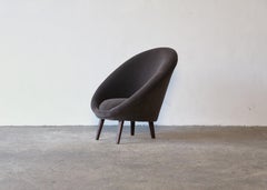 A 1960s Italian Egg Chair, Newly Upholstered in Alpaca