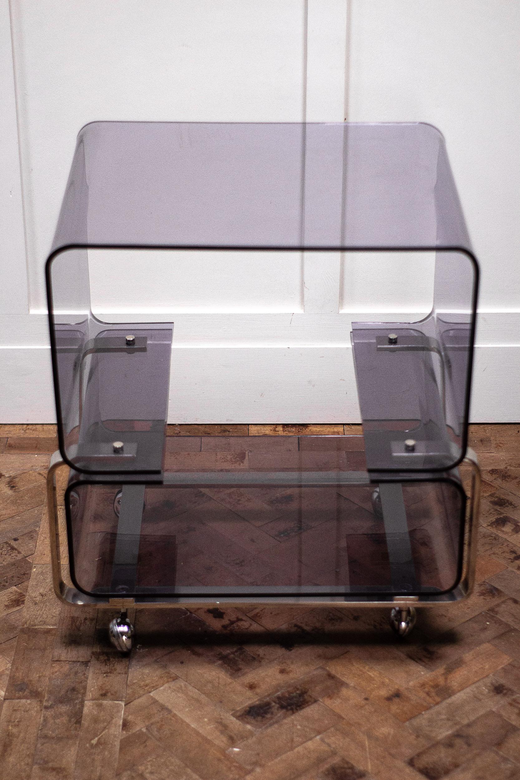 Mid-Century Modern 1960s Lucite and Chrome Unit
