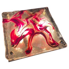 A 1960s Mid-Century Modern Brass and Murano Glass Wall Light by La Murrina