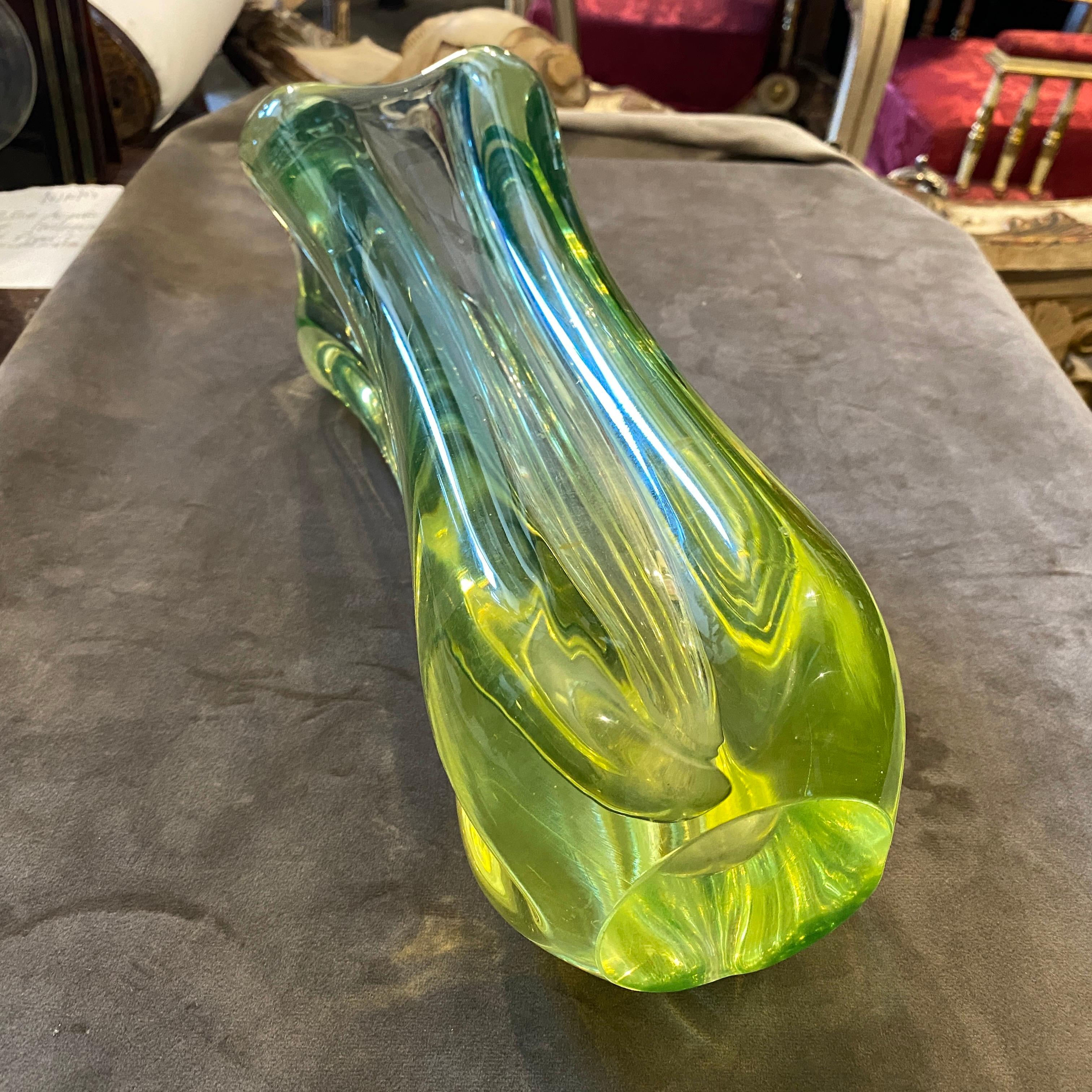 20th Century 1960s Mid-Century Modern Green Murano Glass Vase