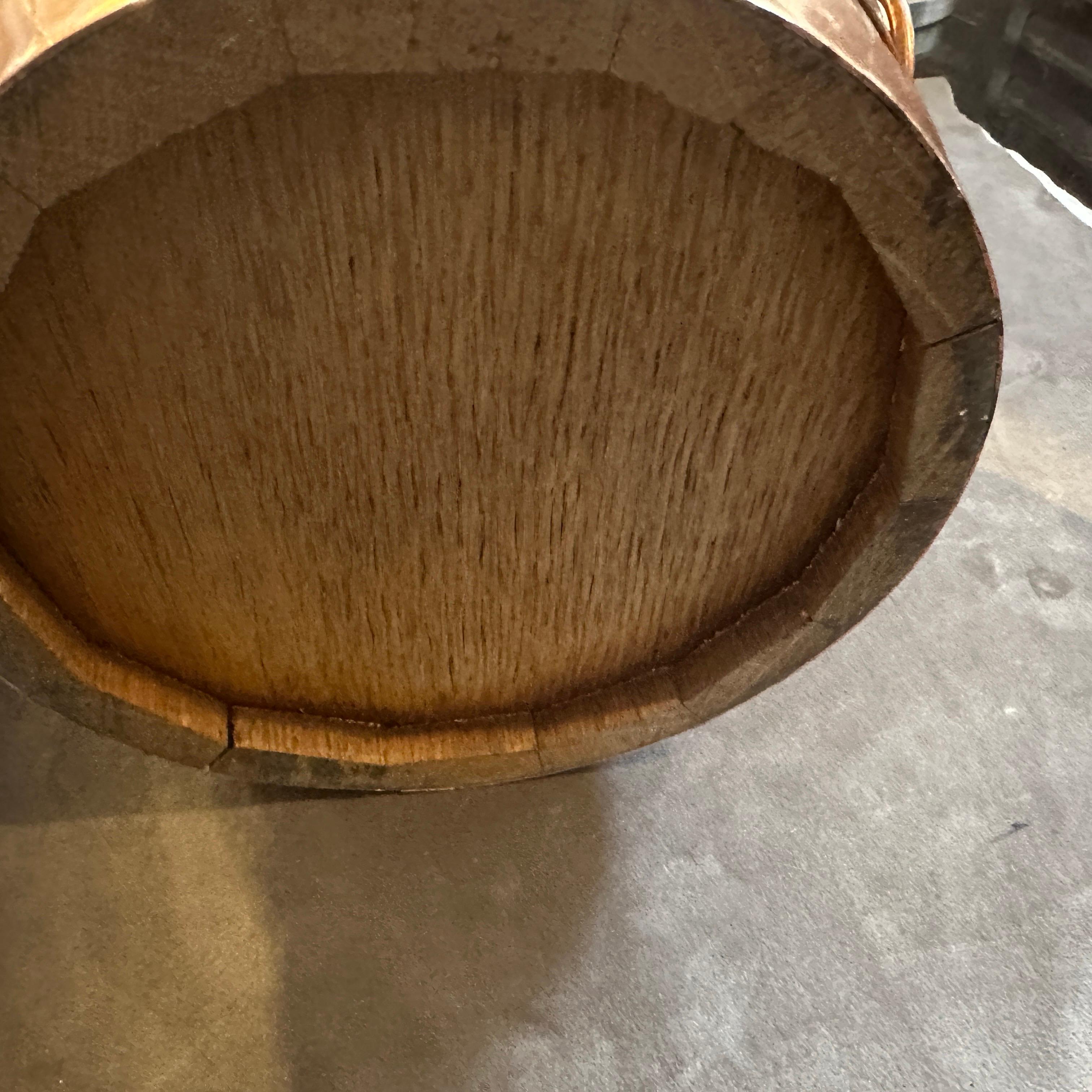 A 1960s Mid-Century Modern Oak and Copper French Wine Cooler For Sale 1