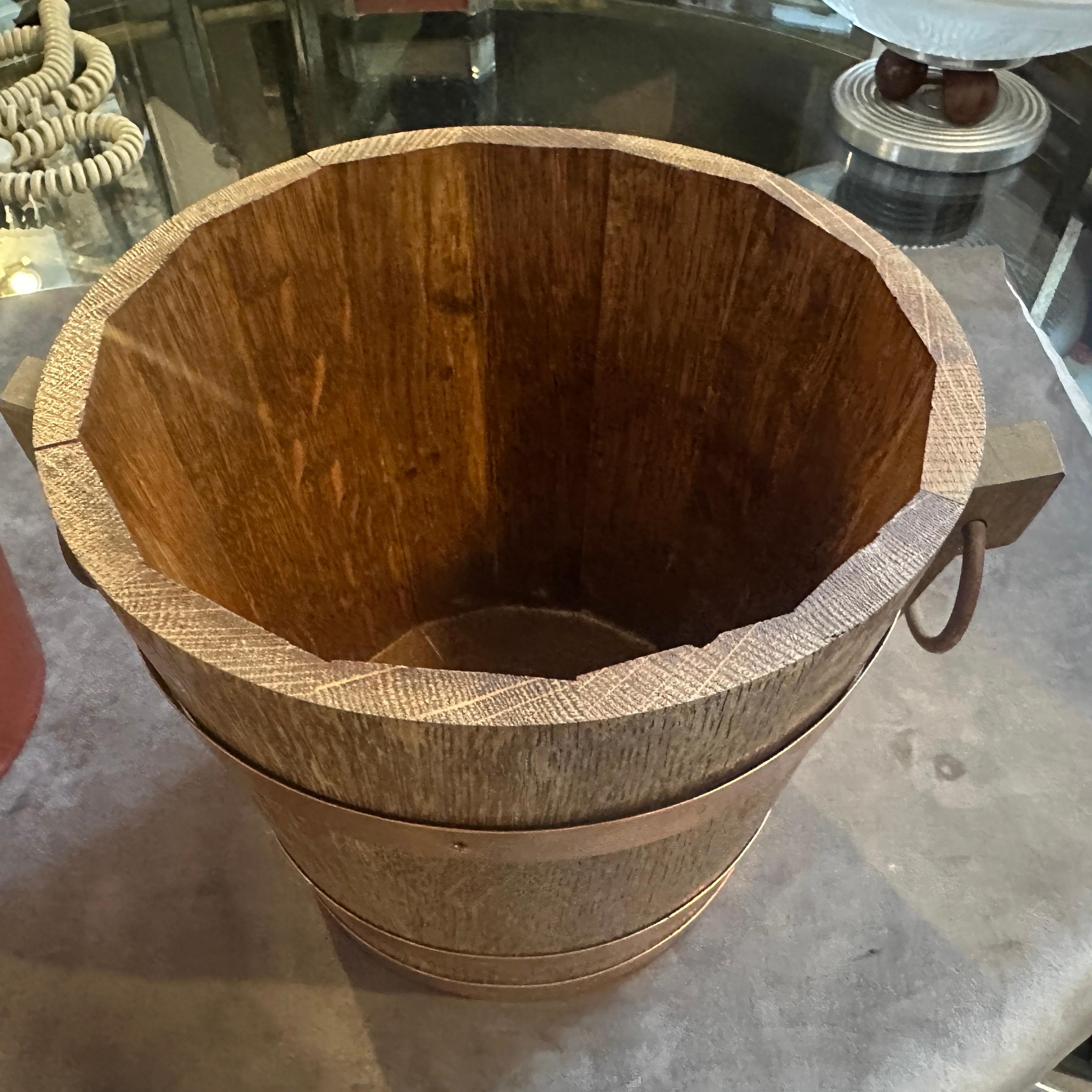 A 1960s Mid-Century Modern Oak and Copper French Wine Cooler For Sale 3