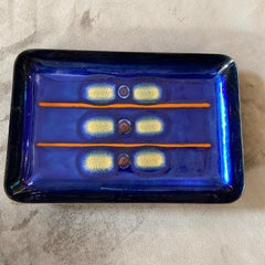 1960s Modernist Hand-Painted Enameled Copper Tray by Laurana