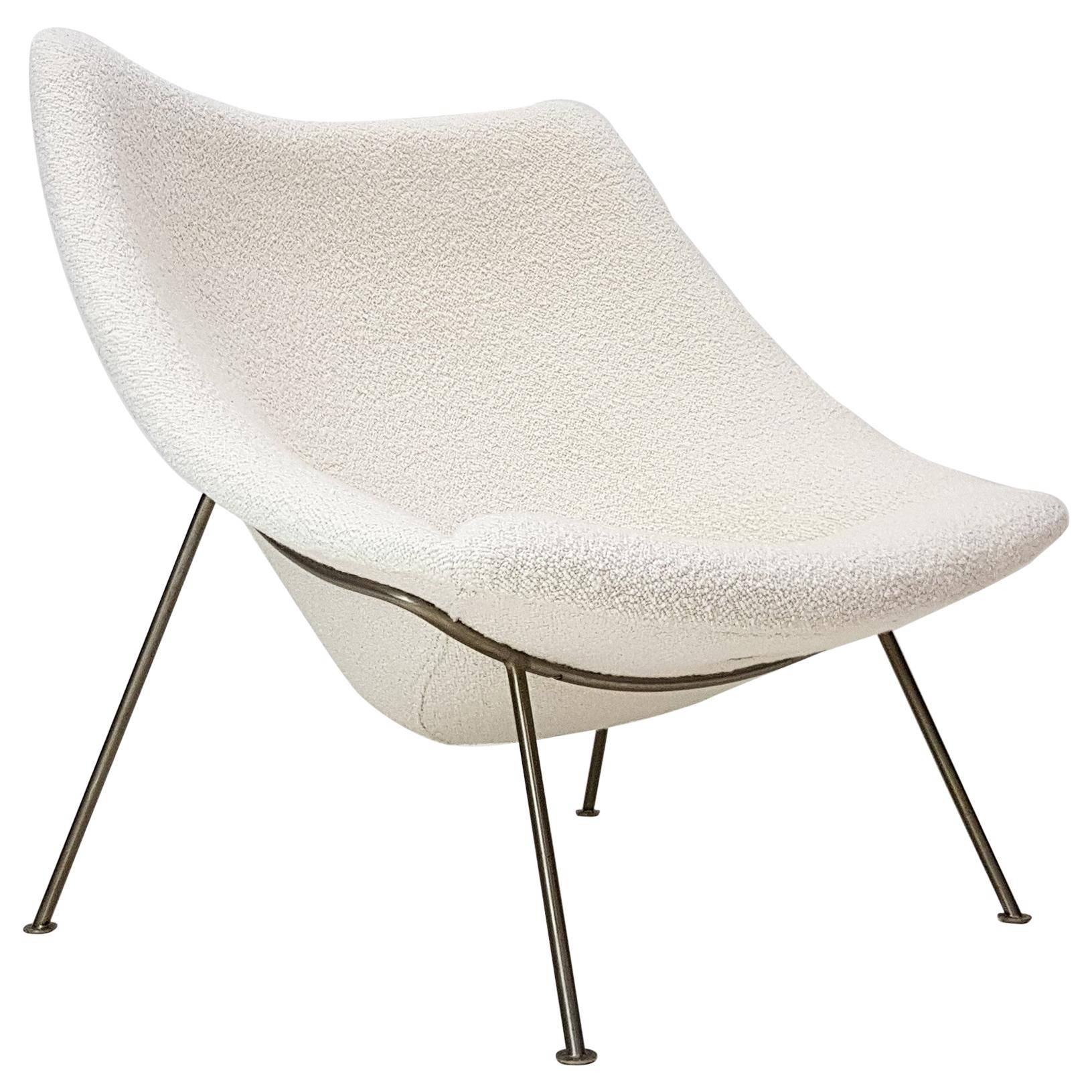 1960s Pierre Paulin Oyster Chair for Artifort in Bouclé Fabric