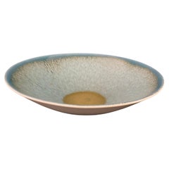 Retro A 1960s Poole Pottery bowl with abstract copper vertigris design
