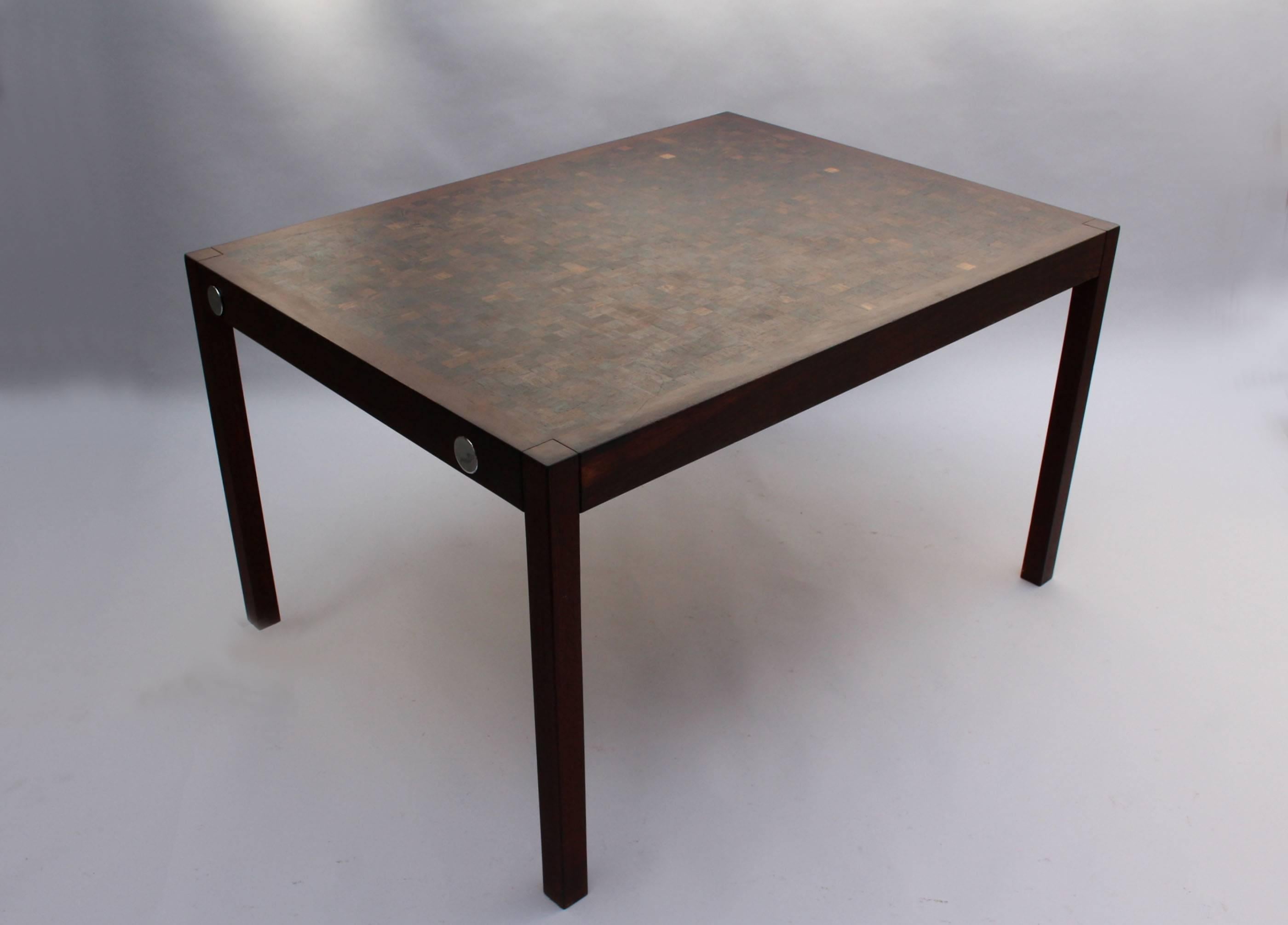 1960s Swiss Wenge Dining Table by Dieter Waeckerlin In Good Condition For Sale In Long Island City, NY
