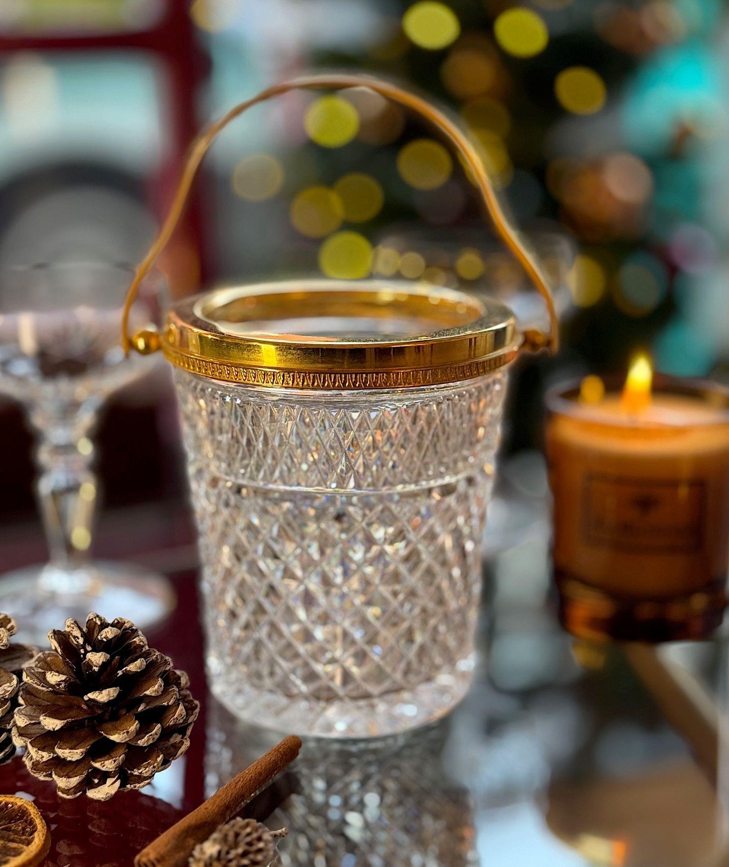 Seau à glace en cristal et Glit de Val Saint Lambert des années 1960 en vente 4