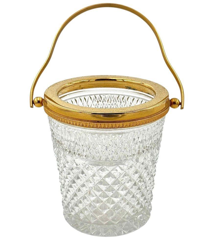 Seau à glace en cristal et Glit de Val Saint Lambert des années 1960 en vente 5