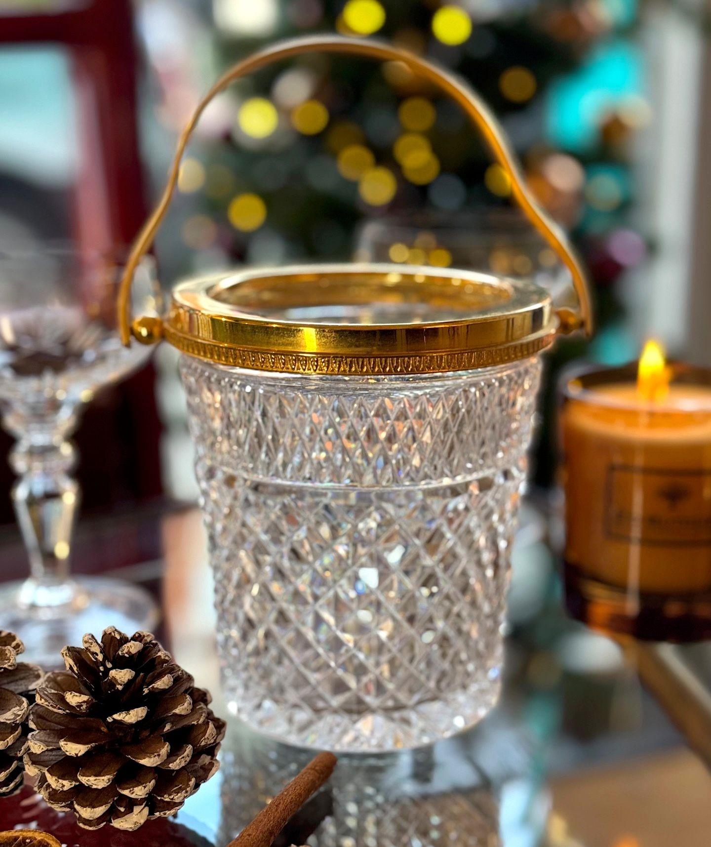 Seau à glace en cristal et Glit de Val Saint Lambert des années 1960 en vente 6