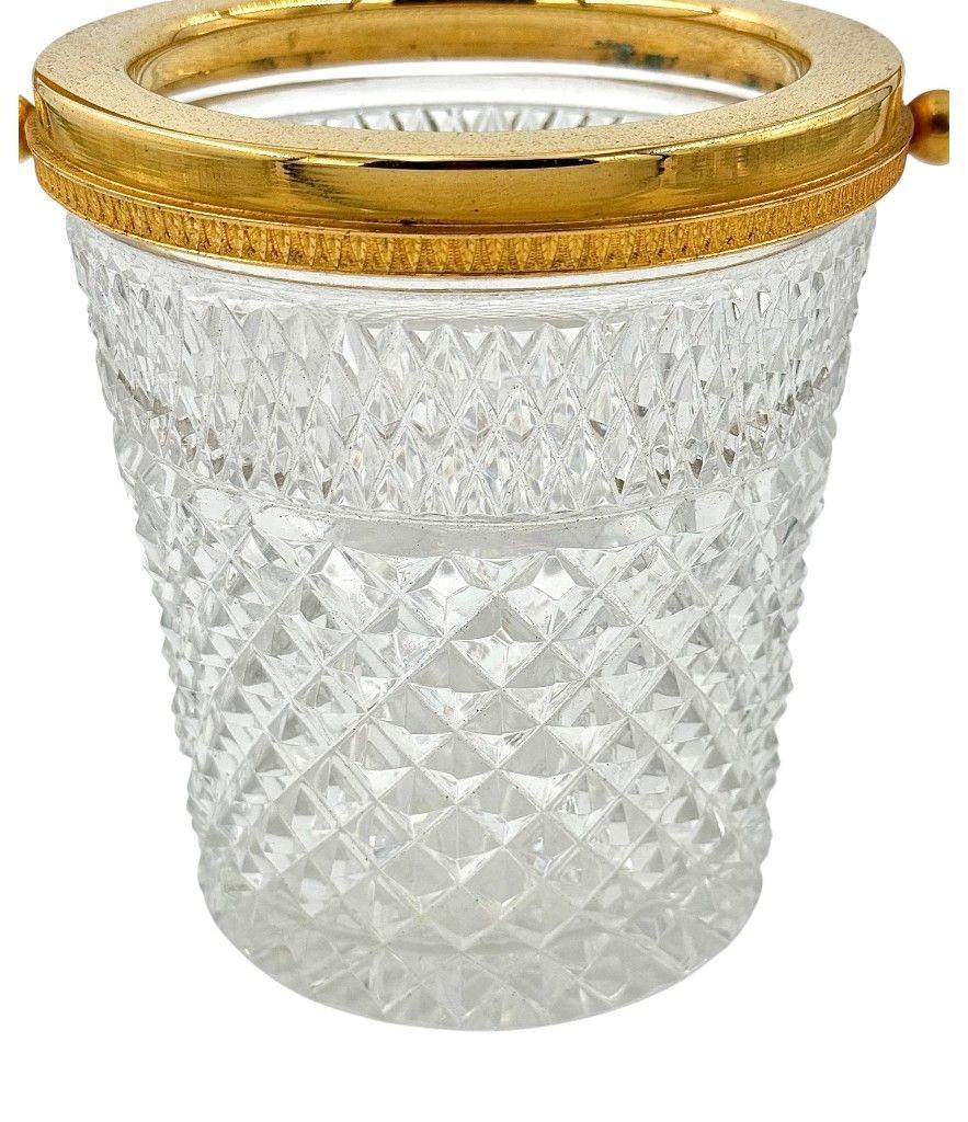 Seau à glace en cristal et Glit de Val Saint Lambert des années 1960 en vente 7