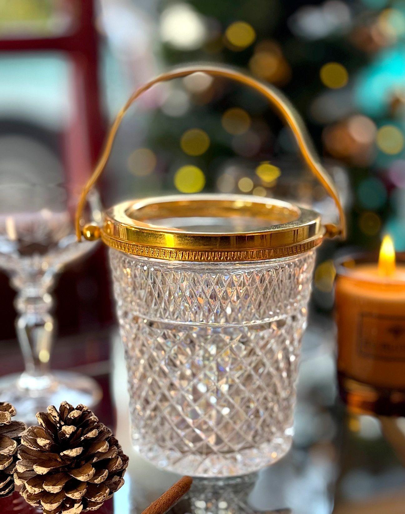 Seau à glace en cristal et Glit de Val Saint Lambert des années 1960 en vente 8