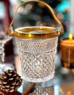 A 1960s Val Saint lambert crystal and glit ice bucket