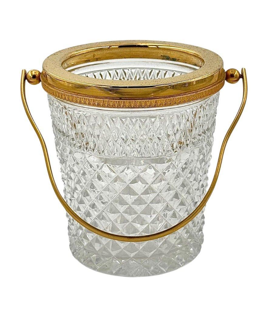 Belge Seau à glace en cristal et Glit de Val Saint Lambert des années 1960 en vente