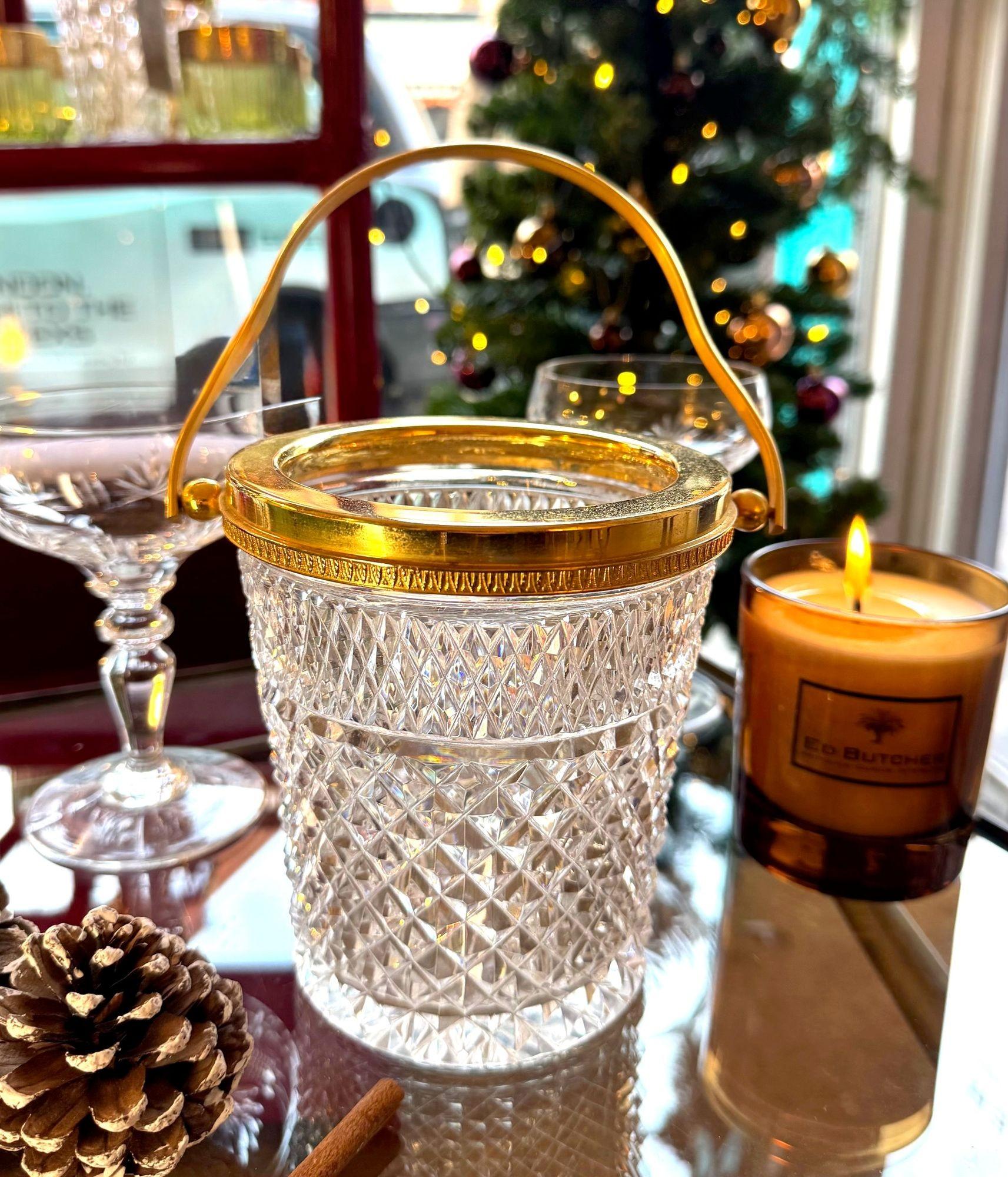 Seau à glace en cristal et Glit de Val Saint Lambert des années 1960 Bon état - En vente à London, GB