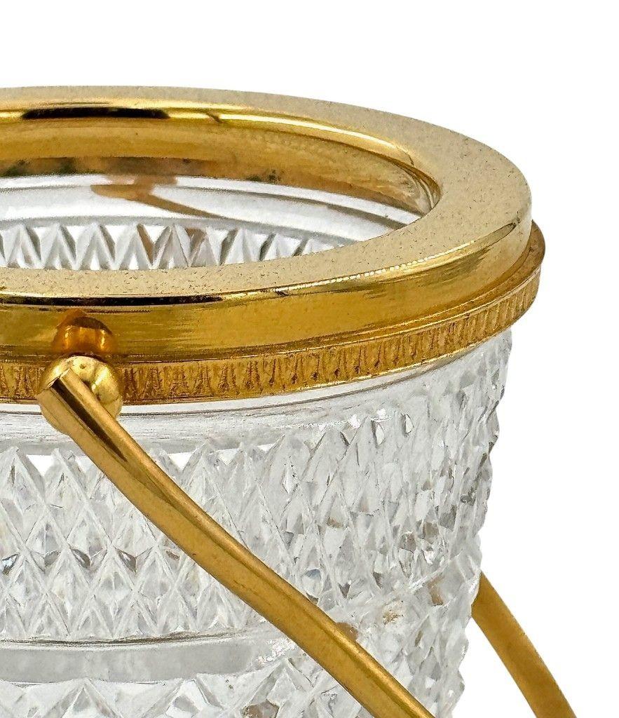 Milieu du XXe siècle Seau à glace en cristal et Glit de Val Saint Lambert des années 1960 en vente