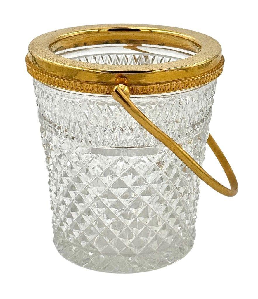 Seau à glace en cristal et Glit de Val Saint Lambert des années 1960 en vente 1