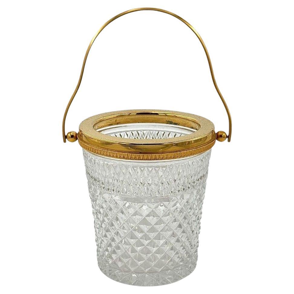 A 1960s Val Saint lambert crystal and glit ice bucket