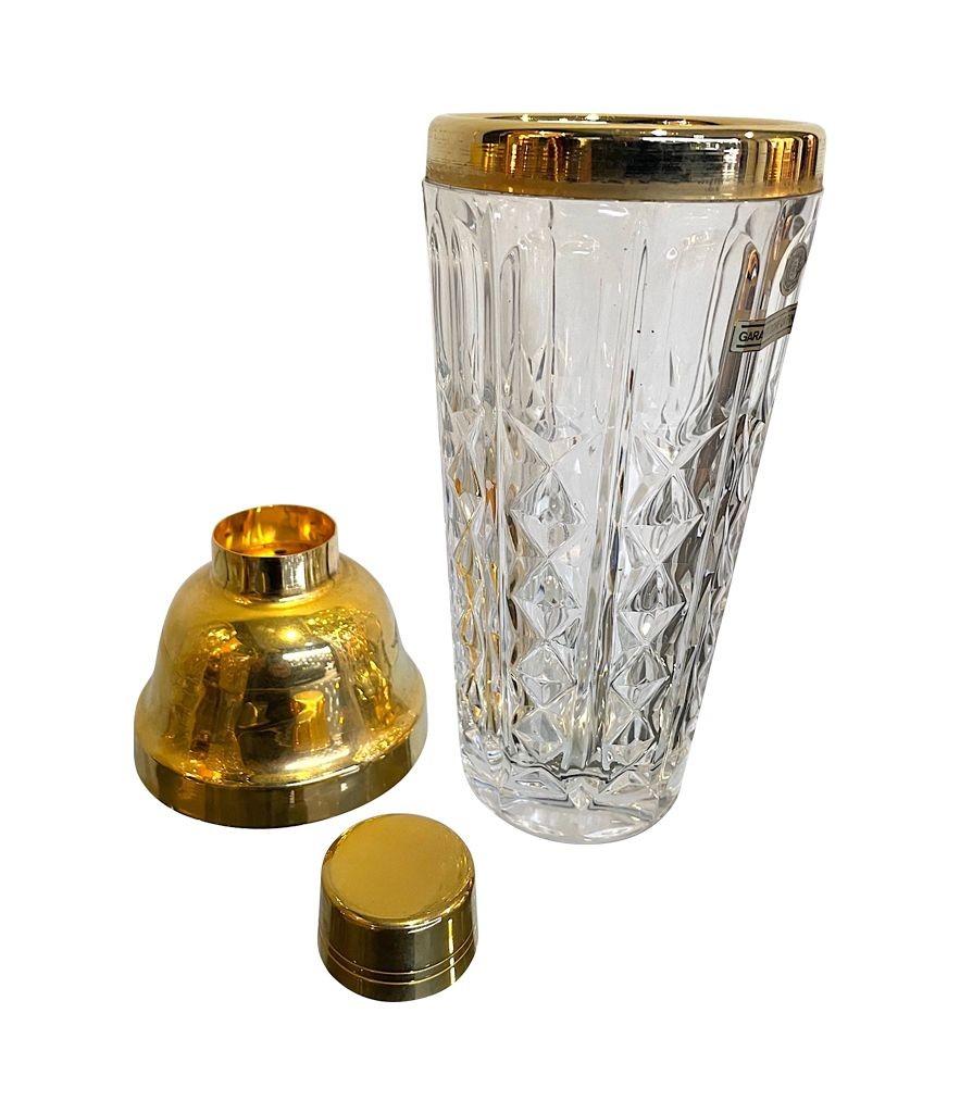 Ein 1960er Val Saint Lambert-Cocktailshaker-Set aus Kristall und vergoldetem und vergoldetem Kristall mit Krug im Zustand „Gut“ im Angebot in London, GB