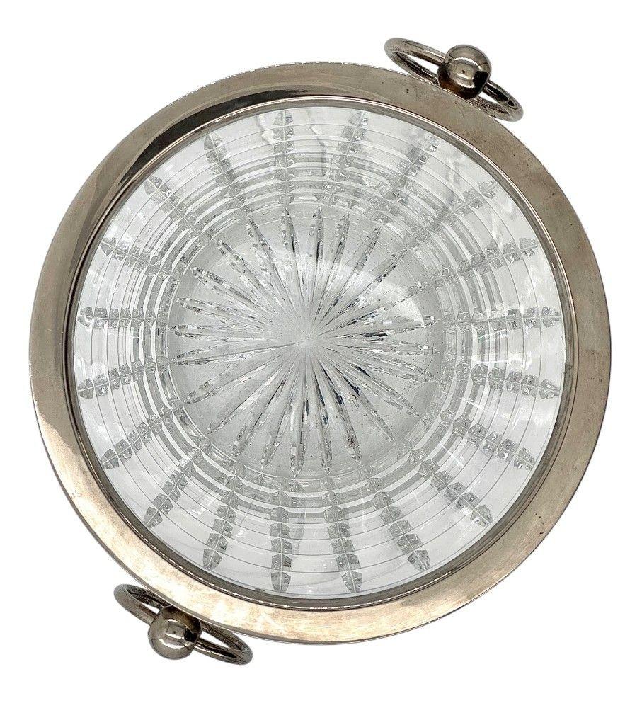 Val Saint Lambert, 1960er Jahre, Kristall und versilberter Champagnerkübel im Angebot 3