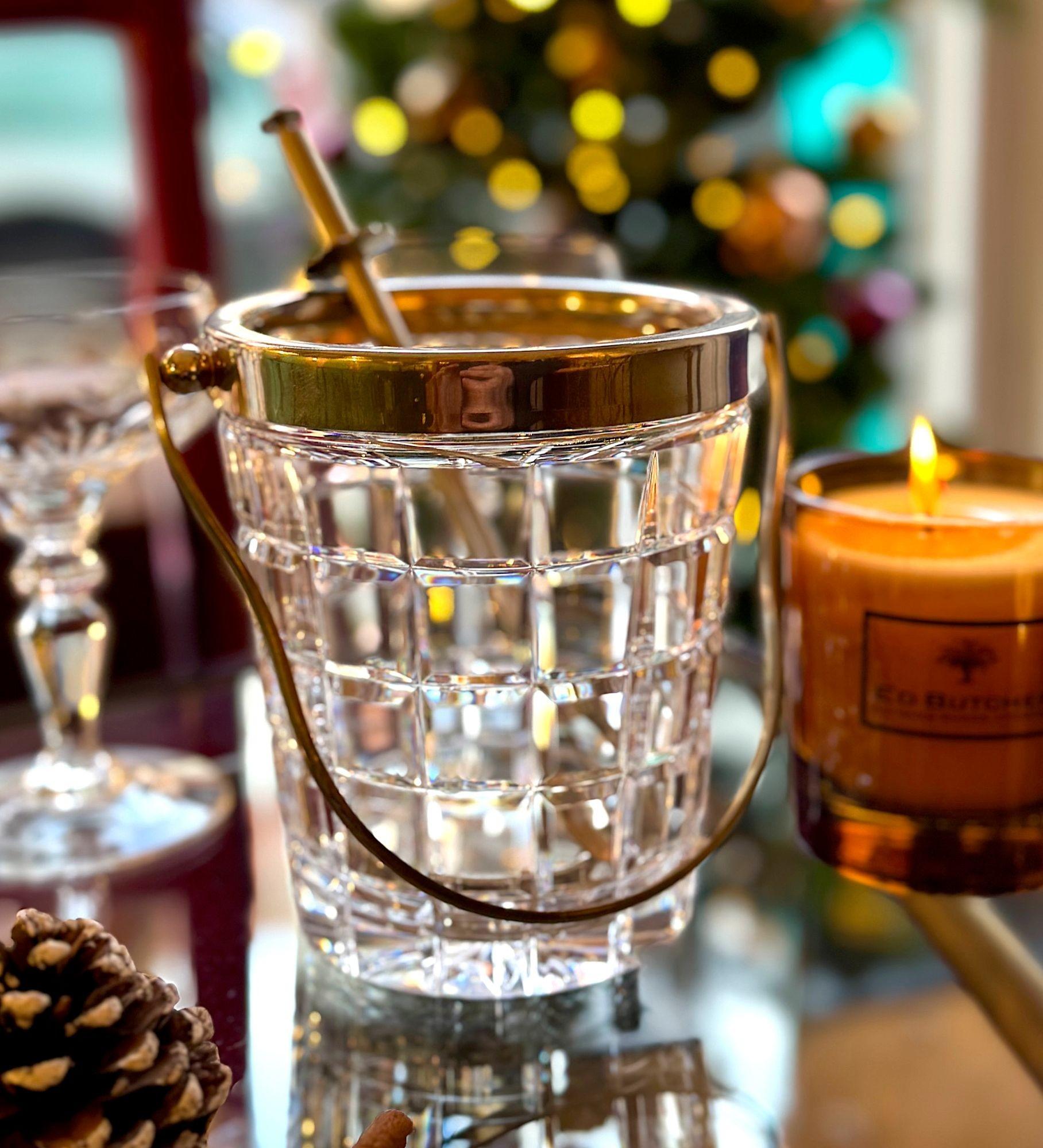 A 1960s Val Saint lambert crystal and silver plated ice bucket im Angebot 7