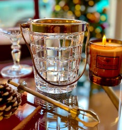 A 1960s Val Saint lambert crystal and silver plated ice bucket