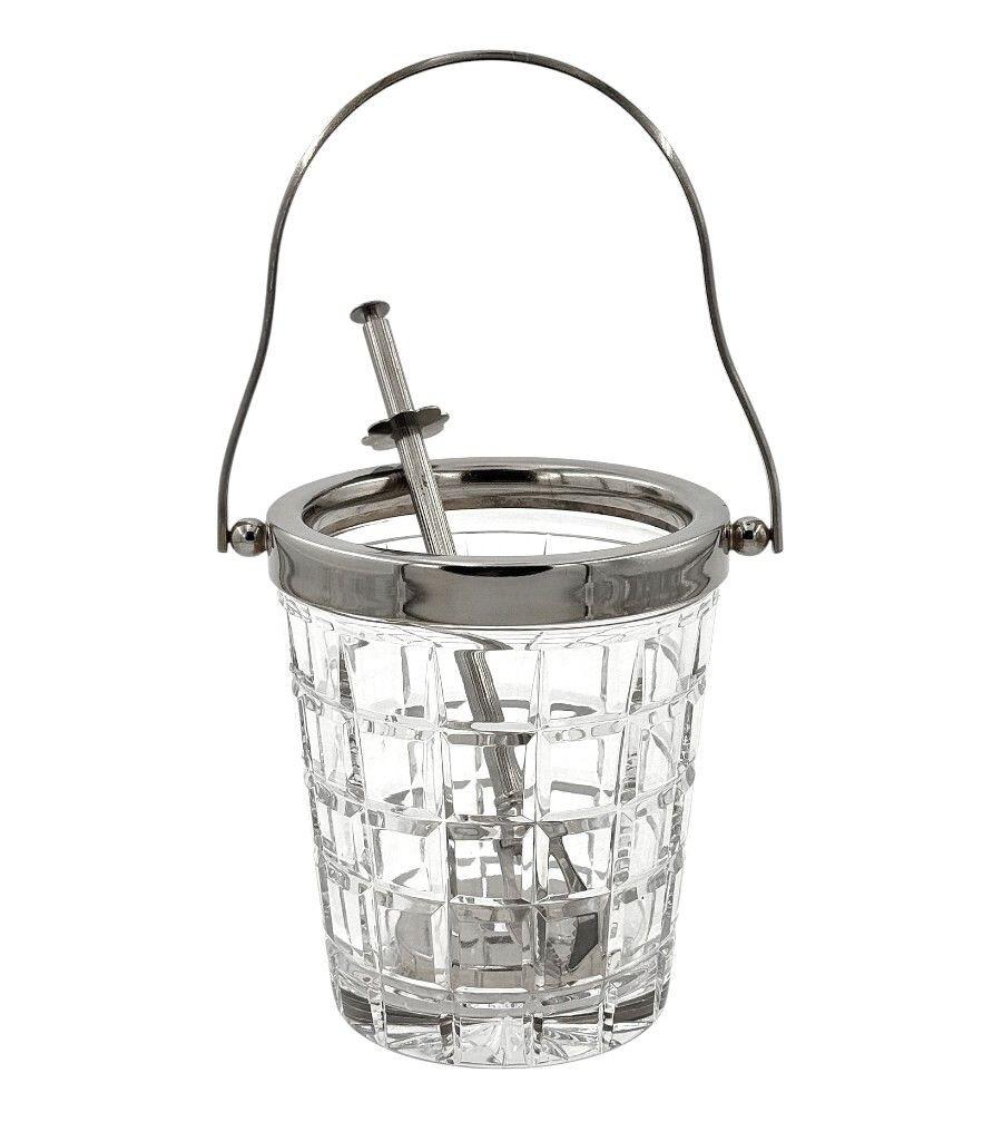 A 1960s Val Saint lambert crystal and silver plated ice bucket (Belgisch) im Angebot