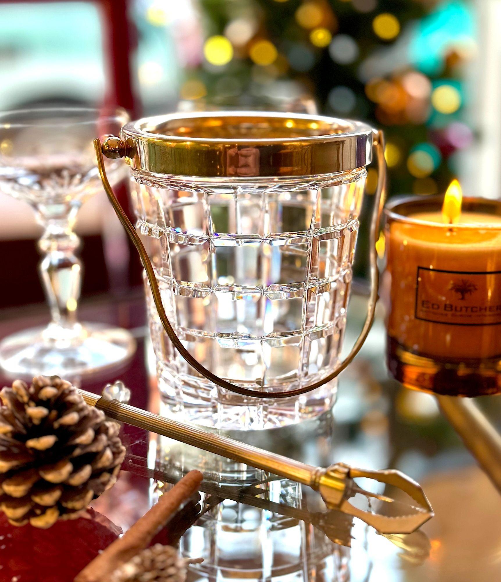 A 1960s Val Saint lambert crystal and silver plated ice bucket im Angebot 1