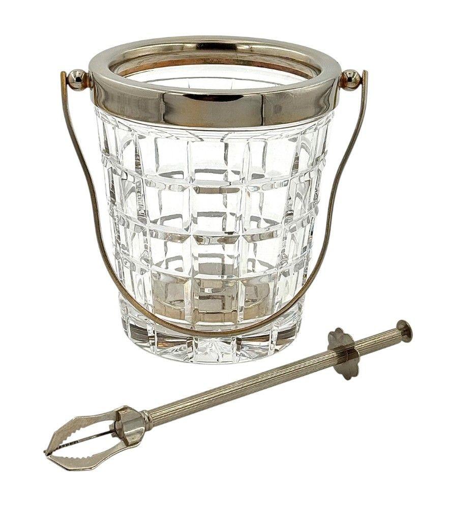 A 1960s Val Saint lambert crystal and silver plated ice bucket im Angebot 2