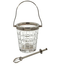 A 1960s Val Saint lambert crystal and silver plated ice bucket
