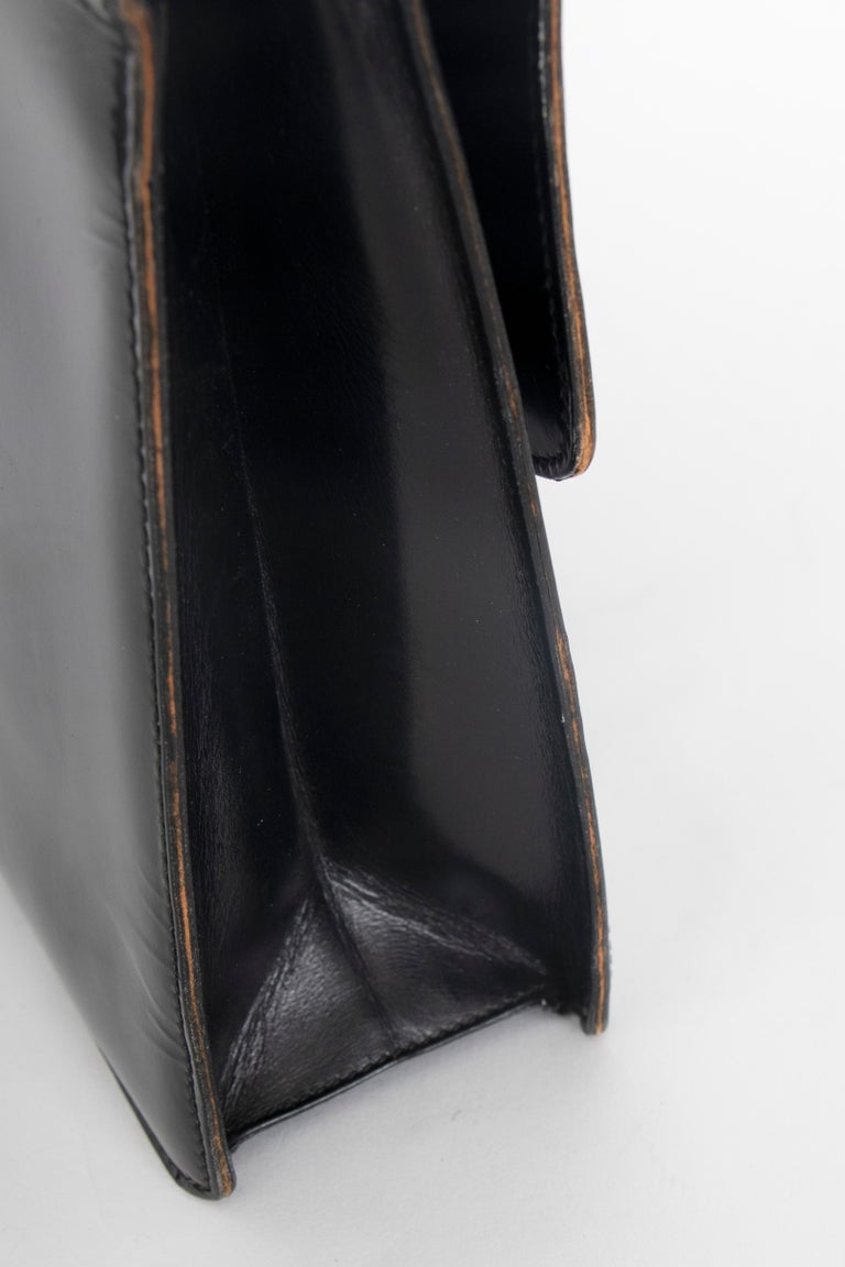 vintage gucci black leather handbag