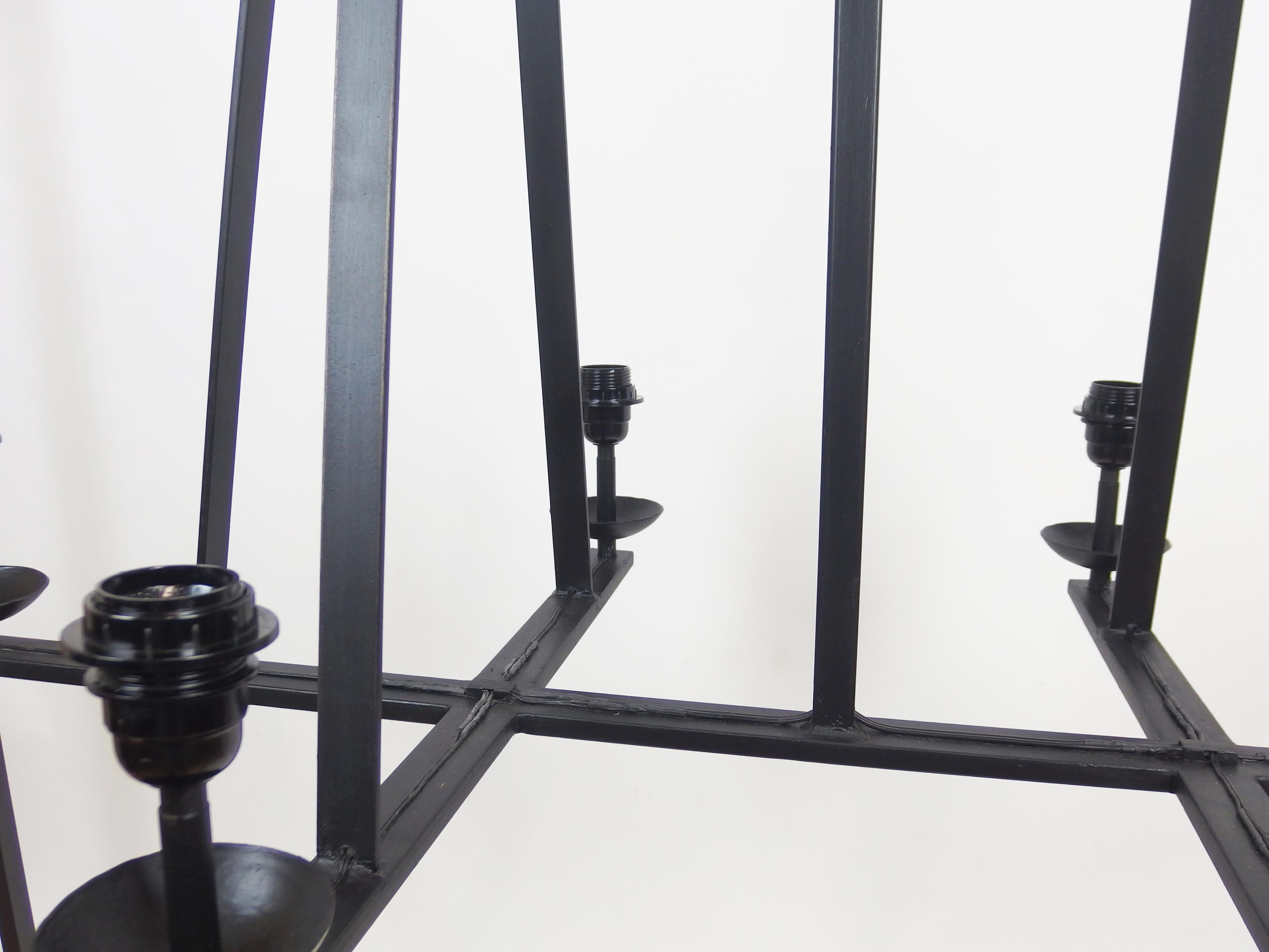 1960s Wrought Iron Chandelier For Sale 7