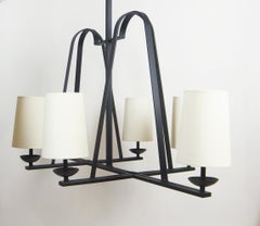 1960s Wrought Iron Chandelier