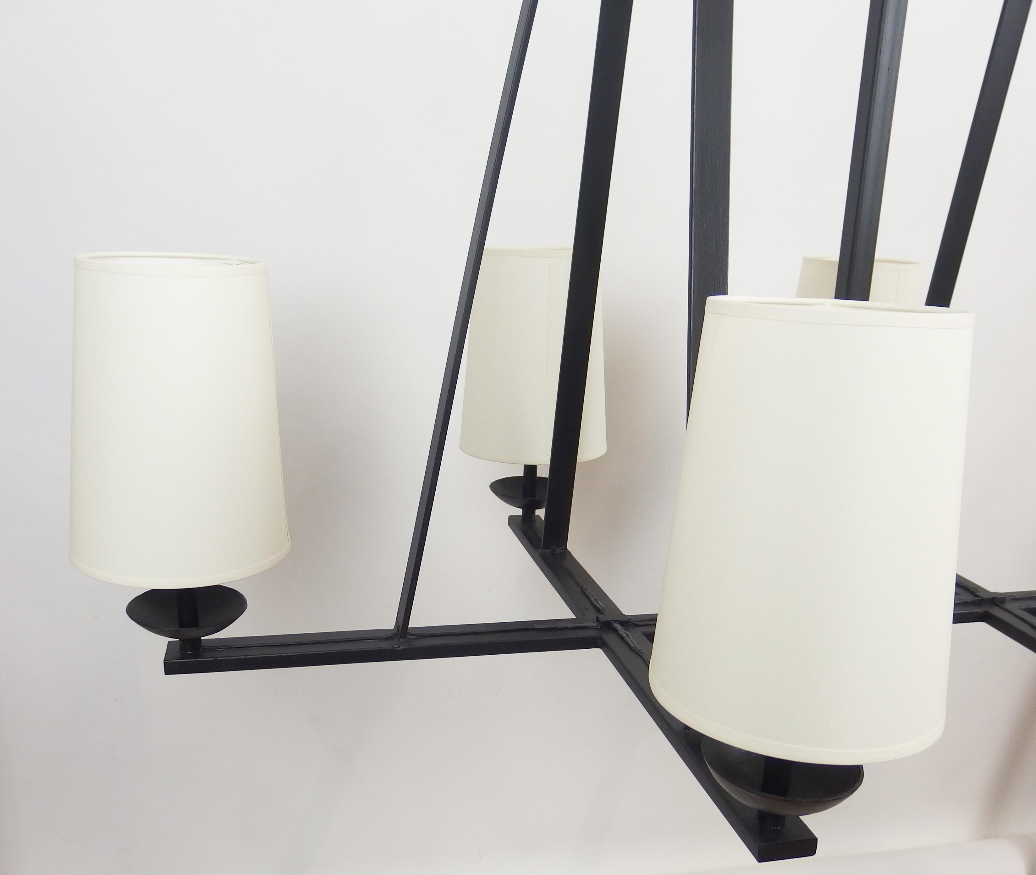 1960s Wrought Iron Chandelier For Sale 1