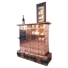 A 1970s Bar or Homebar with Rivited Copper and Oak
