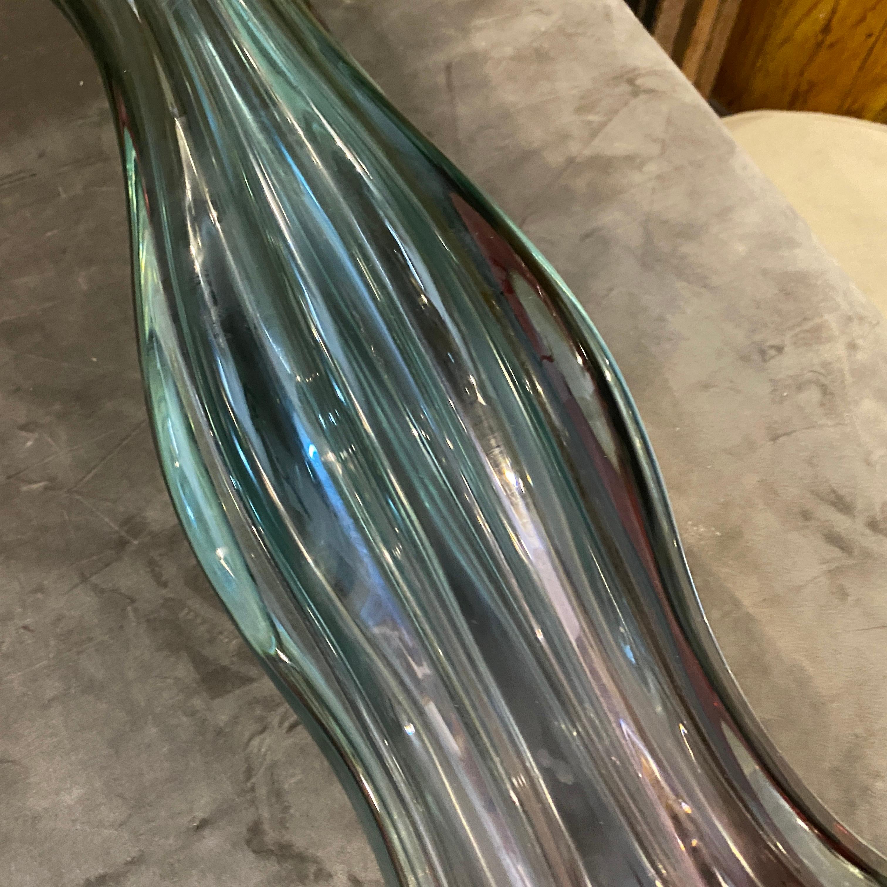 A 1970s Flavio Poli Blue and Purple Sommerso Murano Glass Tall Vase 2